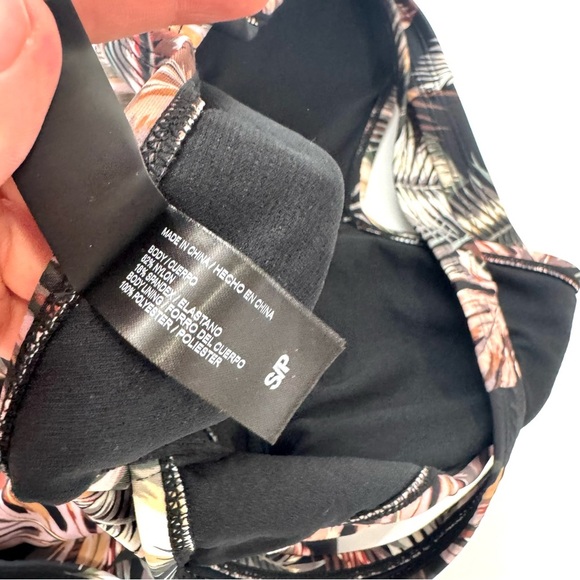 Hurley S Tropical Palm Leaves Print One Piece Swimsuit Cross Cross Back Beachy - Picture 8 of 12